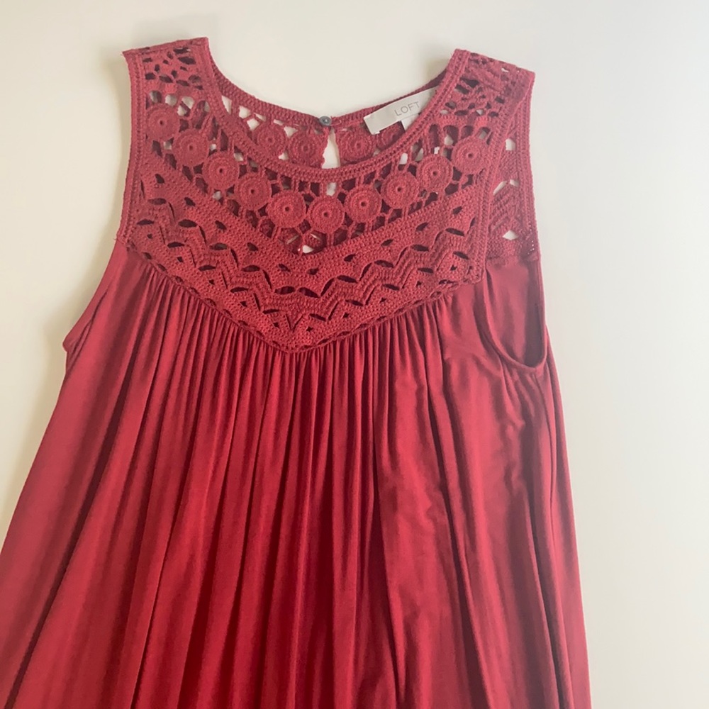 LOFT Sleeveless Dress with Crotchet Detail